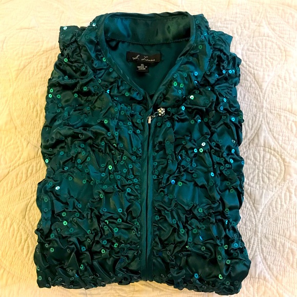 S Levine, Sequined Jacket, Size XL, green color - Picture 15 of 15
